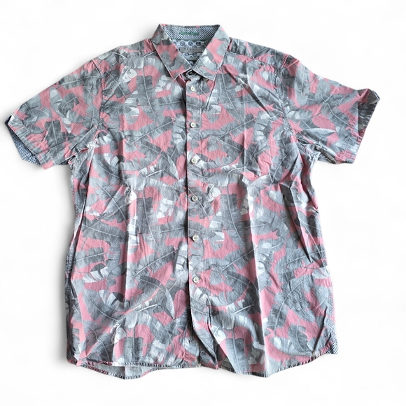 Ted Baker London Short Sleeve Abstract Print Button-Up Shirt Men’s - Picture 2 of 10